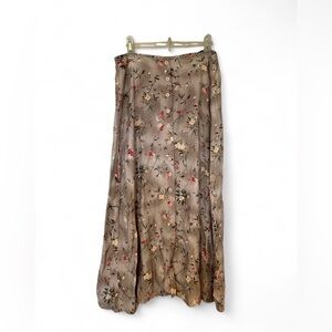 Vtg Floral Button-Front Maxi Skirt